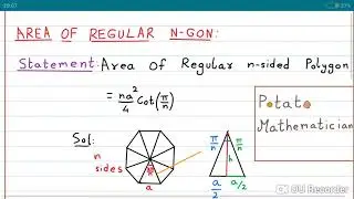 Area of regular n sided polygon