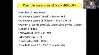 Tom Robb  Contradictory info on Graded Reader levels  Which do we believe?