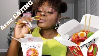 GUMMY SHRIMP NOODLES & DUMPLINGS ASMR EATING SOUNDS