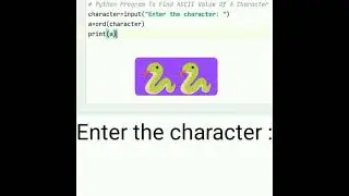 Python, find ASCII Value of a Character - Python Tutorial 