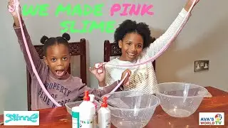 AVA MAKES PINK SLIME WITH HER SISTER - Whose slime was the best