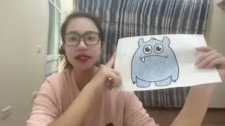 Color the monster blue with flax tooth