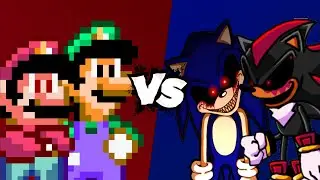 MUGEN Battle - Power Star Mario/Power Star Luigi vs Sonic.EXE/Shadow.EXE