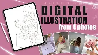 1 illustration from 4 photos - Part 1, sketch - Procreate tutorial