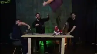 Sudden Table Head Flip, Then Standoff