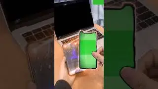 Foto saindo da tela. Fundo verde para edição de vídeo e fotos. 