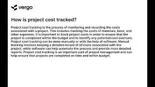 Tracking Project Costs: A YouTube Guide