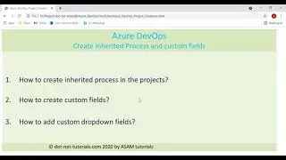 Azure DevOps Create inherited Process | Create custom fields | Create Custom dropdown fields