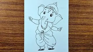 Beautiful Ganesh Drawing | Easy Drawing | How to Draw Beautiful Ganpati Bappa
