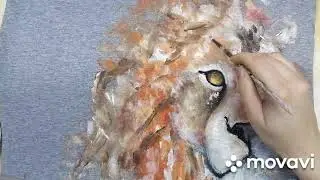 PROCESS design t-shirt LION | РОСПИСЬ на футболке ПРОЦЕСС
