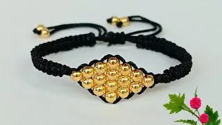 Diy easy macrame bracelet || How to make macrame bracelets || Bracelet making with beads || Bracelet