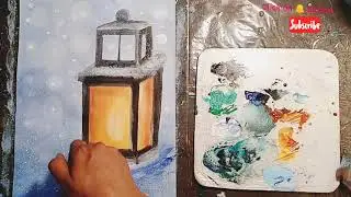 Step by Step ACRYLIC PAINTING LANTERN Scenery: Lantern TUTORIAL