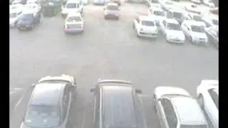 car crash in parking