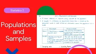 Populations and Samples (Edexcel IAL S2 6.1)