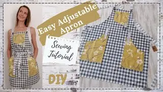 Easy Adjustable Apron for Adults (DIY SEWING TUTORIAL).