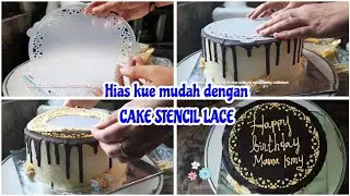 Hias Kue simpel dengan CAKE STENCIL LACE pemula wajib nonton!!