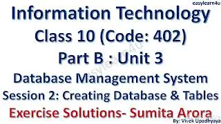 Class 10 | Code 402 | Database Session 2 Exercise Solution | Fully Solved | Sumita Arora | OOo BASE