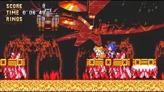 Sonic 3 Angel Island Revisited | Lava Reef Zone Act 2 boss with Fingerdash music