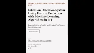 Intrusion Detection System Using Feature Extraction with Machine Learning Algorithms ... | RTCL.TV