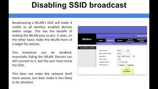 Networking - Disabling SSID broadcast
