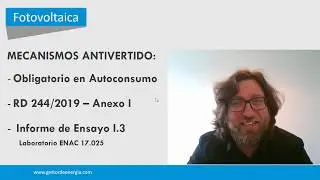 Mecanismos de Antivertido en Instalaciones de Autoconsumo - Fotovoltaica