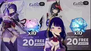 When mihoyo give free 20 Wish for Baal and Kujou Sara banner | Genshin Impact