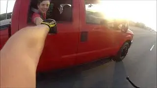 Random Fist Bump While Driving the Enduro on Highway
