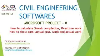 Microsoft Project - 8 (How to show % of work completion, actual work, overtime work and cost)