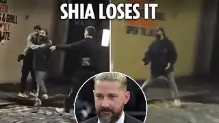 Raging Shia LaBeouf yells ‘let’s go’ as he squares up to men outside Edinburgh pub