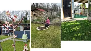 Vlog 🇩🇪 Дача в Германии/ Мы на даче  убираемся/Почистила Грядки/Зацвели плодовые деревья/всё цветёт