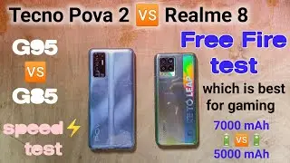 Tecno Pova 2 🆚 Realme 8 Free Fire test | G95 vs G85 | 7k mAh🔋 vs 5k mAh🔋 | speed test 🔥