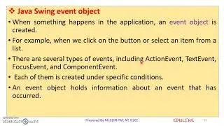 JAVA - MODULE 5 - TOPIC 4 - EVENT HANDLING IN SWINGS & SWING LAYOUT MANAGERS
