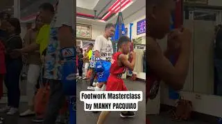 PACQUIAO teaches young boy footwork
