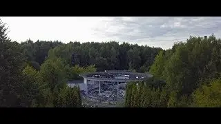 Abandoned soviet young pioneers camp drone aerial video 4k
