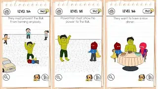 Brain Test 3 Levels 164, 165, 166 walkthrough solution. 