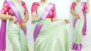 How to wear banarasi silk saree draping with comb tricks | easy way to saree draping | saree draping