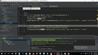 Highlighting a web element on a page with selenium javascript executor.