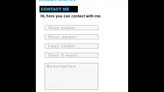 Photoshop Tutorial ==== Contact Form  - part 01