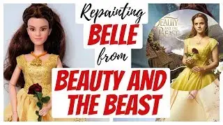 Emma Watson - Belle from Beauty and the Beast / Barbie Doll Repaint / How To Draw A Portrait 