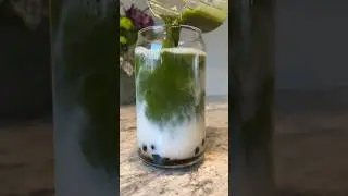 boba matcha latte asmr 🧋