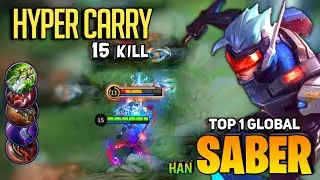 Saber Jungle Gameplay Brutal One Shot [ Top 1 Global Saber Best Build 2021 ] By HAN - Mobile Legends