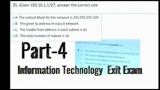 Exit exam for information technology 2016 E.C | part-4
