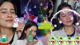 diy Christmas hula hoop Decoration 😍😍 🎄❄️⛄️❄️|| christmas decoration 🎄#christmas #diy