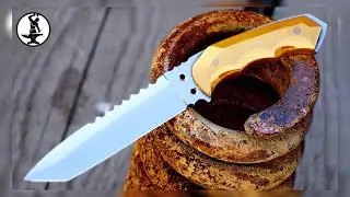 I Made Beautiful COMBAT KNIFE Out Of A Rusty COIL SPRING