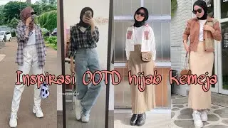 Inspirasi OOTD hijab remaja kekinian   Menggunakan kemeja