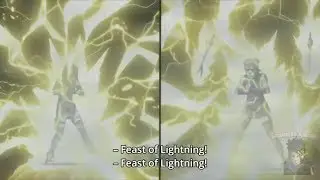 Sarada activates a copy of the jutsu - a battle filled with 5 master ninja swords