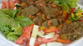 Farcie de poisson sauce oignons et crevettes