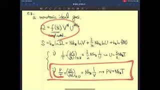 U = 3Nk_B T/2 & PV = Nk_B T from S = f(N)V^N U^{3N/2} #제곧내
