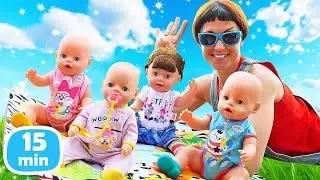 Las aventuras de los bebés Baby Born en la piscina. Juegos de agua