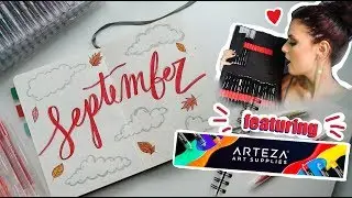 ASMR | September 2019 | Plan With Me! (Relaxing Bullet Journal Design)